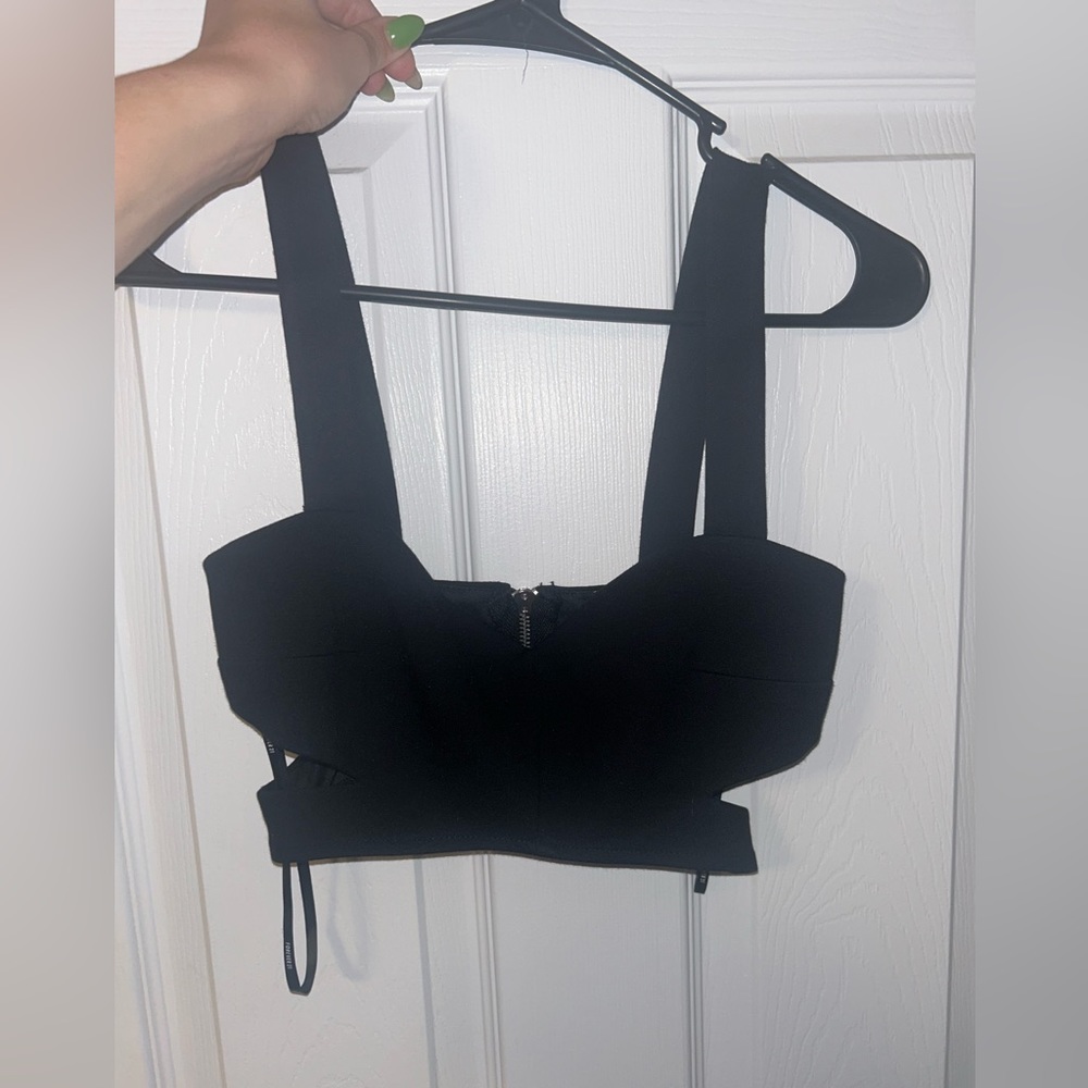 Black tank crop top